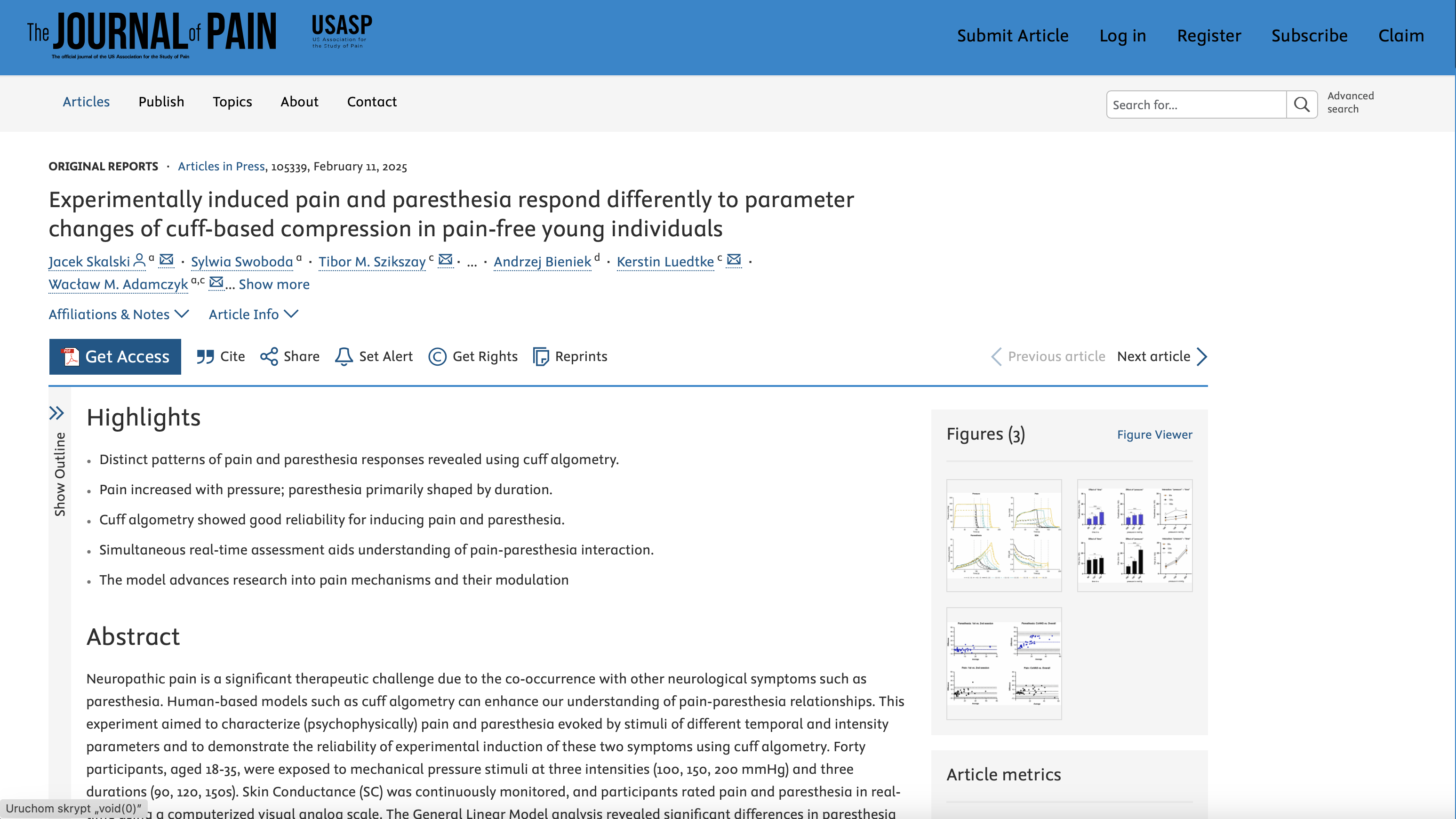 PAR project w The Journal of Pain!
